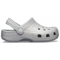 Crocs Classic Glitter Clog Kids - Silver, C13 (30-31)
