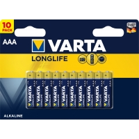 Alkalické baterie Varta Longlife AAA, 10 kusů
