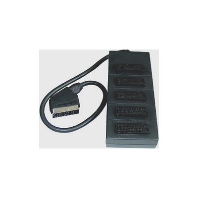 Adapter SCART-5xSCART F, kabel 0,5m