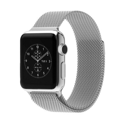 Řemínek k Apple Watch 38mm milánský tah - stříbrná