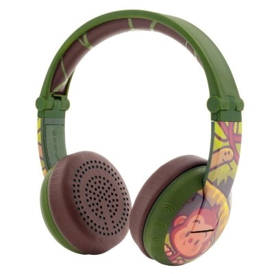 Dětská bluetooth voděodolná sluchátka Buddyphones Wave Monkey - zelená