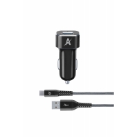 Set USB autonabíječky a odolného USB-C kabelu Cellularline Tetra Force 15W, adaptivní nabíjení, černá