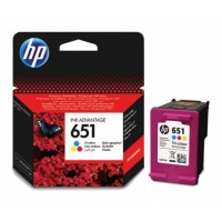 Tříbarevná inkoustová tisková kazeta HP 651 (HP651, HP-651, C2P11AE) - Originální
