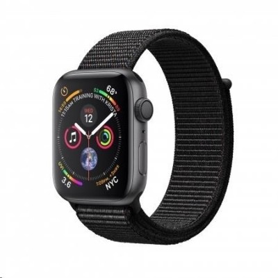 Apple Watch Series 4, 40 mm, pouzdro - z vesmírně šedého hliníku / černý provlékací řemínek