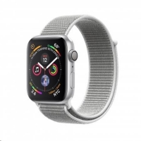 Apple Watch Series 4, 40 mm, pouzdro - ze stříbrného hliníku / bílý provlékací řemínek