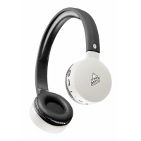 Bluetooth sluchátka MUSIC SOUND s hlavovým mostem a mikrofonem, černo-bílá