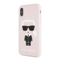 Karl Lagerfeld Iconic Bull Body Silikonové Pouzdro pro iPhone X/XS Pink KLHCPXSLFKPI  - růžová