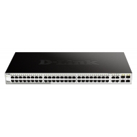 D-Link DGS-1210-52 L2/L3 Smart+ switch, 48x GbE, 4x RJ45/SFP, fanless - PROMO