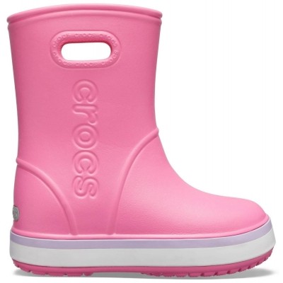 Crocs Crocband Rain Boot Kids - Pink Lemonade/Lavender, C12 (29-30)