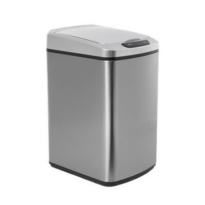 Bezdotykový odpadkový koš iQtech Quadrat 15 l,hranatý, stříbrný, nerez/plast