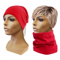 Multifunkční šátek 2v1 Fleece, červený