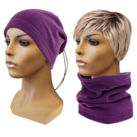 Multifunkční šátek 2v1 Fleece, fialový