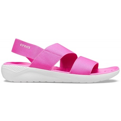 Crocs LiteRide Stretch Sandal Women - Electric Pink/Almost White, W6 (36-37)