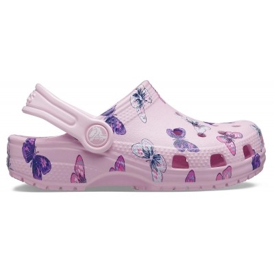 Crocs Classic Butterfly Clog Kids - Ballerina Pink, C13 (30-31)
