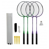 Badmintonový set 4x raketa, košíček, síť, vak