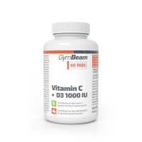 Vitamín C + D3 1000 IU - GymBeam, 90 tab.