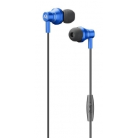 In-ear sluchátka Cellularline IRON s kovovou konstrukcí, AQL® certifikace, 3,5 mm jack, modrá