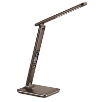 LED stolní lampička Solight WO45-H s displejem, volba teploty světla, kůže