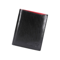 Pánská kožená peněženka Ronaldo N4-VT, černo-červená
