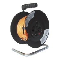 Solight prodlužovací přívod na bubnu, 4 zásuvky, 20m, oranžový kabel, 3x 1,5mm2