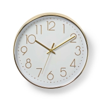Nástěnné hodiny Nedis CLWA015PC30GD, průměr 30 cm