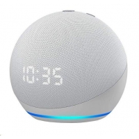 Amazon Echo Dot (4. generace) s hodinami, Glacier White, bílý