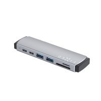 7-portový hliníkový USB-C FIXED HUB Mac pro MacBooky šedý
