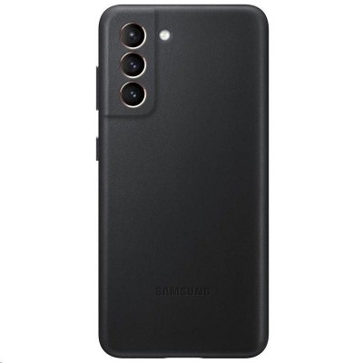 EF-VG991LBE Samsung Kožený Kryt pro Galaxy S21 Black - černá