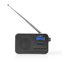 DAB+ Rádio Nedis RDDB1000BK, DAB+/FM, Černo-modrý displej, Napájení z baterie, Digitální, 3.6 W