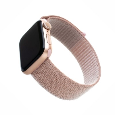 Nylonový řemínek FIXED Nylon Strap pro Apple Watch 40mm/ Watch 38mm, růžově zlatý