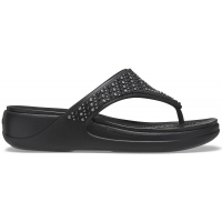 Crocs Monterey Shimmer Wedge Flip - Black, W8 (38-39)