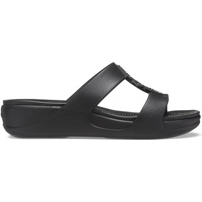 Crocs Monterey Shimmer Slip-On Wedge - Black, W7 (37-38)