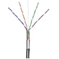 goobay TP Kabel 4x2,drát F/UTP Cat5e AWG24, 100m, černá, venkovní provedení