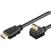 PremiumCord HDMI High Speed+Ethernet kabel, zlacený zahnutý konektor 270° 5m