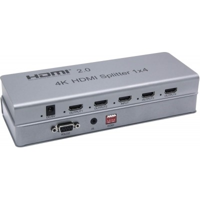 PremiumCord HDMI 2.0 splitter 1-4 porty, 4K x 2K/60Hz, FULL HD, 3D, repeater v setu