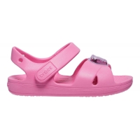 Crocs Classic Cross-Strap Charm Sandal Kids - Pink Lemonade, C7 (23-24)