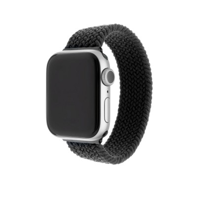 Elastický nylonový řemínek FIXED Nylon Strap pro Apple Watch 38/40mm, velikost S, černý