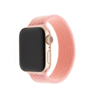 Elastický nylonový řemínek FIXED Nylon Strap pro Apple Watch 42/44mm, velikost S, růžový