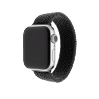 Elastický nylonový řemínek FIXED Nylon Strap pro Apple Watch 42/44mm, velikost XL, černý
