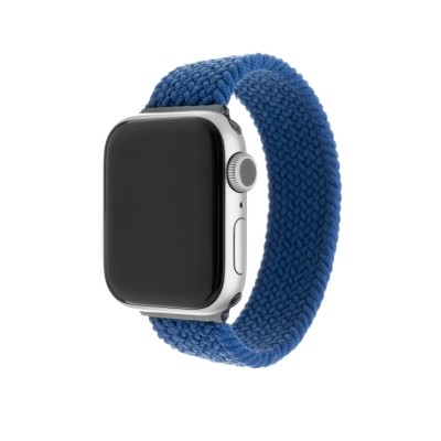 Elastický nylonový řemínek FIXED Nylon Strap pro Apple Watch 42/44mm, velikost XL, modrý