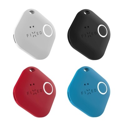 Smart tracker FIXED Smile PRO, 4-PACK, černý, bílý, modrý, červený