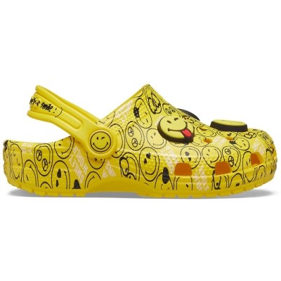 Crocs Classic Smiley Clog Kids - Lemon, C13 (30-31)
