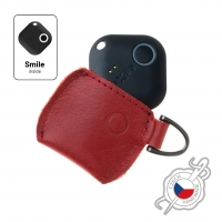 Kožené pouzdro FIXED Smile Case se smart trackerem FIXED Smile Pro, červené - červená