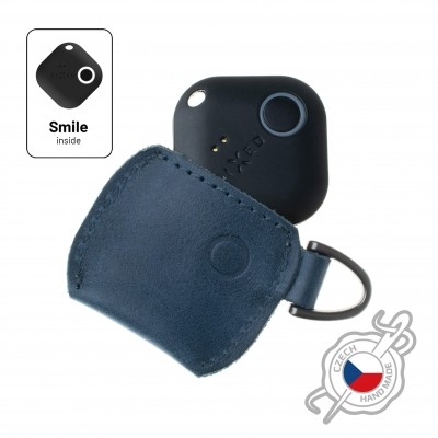 Kožené pouzdro FIXED Smile Case se smart trackerem FIXED Smile Pro, modré - modrá