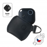 Kožené pouzdro FIXED Smile Case se smart trackerem FIXED Smile Pro, černé - černá