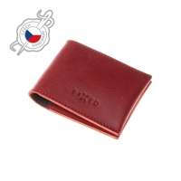 Kožená peněženka FIXED Wallet z pravé hovězí kůže, červená - červená
