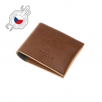 Kožená peněženka FIXED Wallet z pravé hovězí kůže, hnědá - hnědá