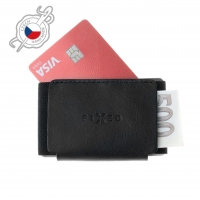 Kožená peněženka FIXED Tiny Wallet z pravé hovězí kůže, černá