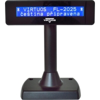 LCD zákaznický displej Virtuos FL-2025MB 2x20, USB, černý