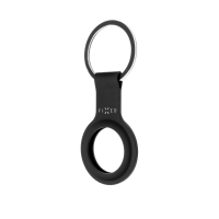 Silikonové pouzdro s kroužkem FIXED Silky pro Apple AirTag, černé - černá